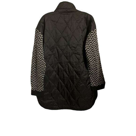 Nic + Zoe Quilted Mix Media Coat Gray & Black  XL - Picture 7 of 11